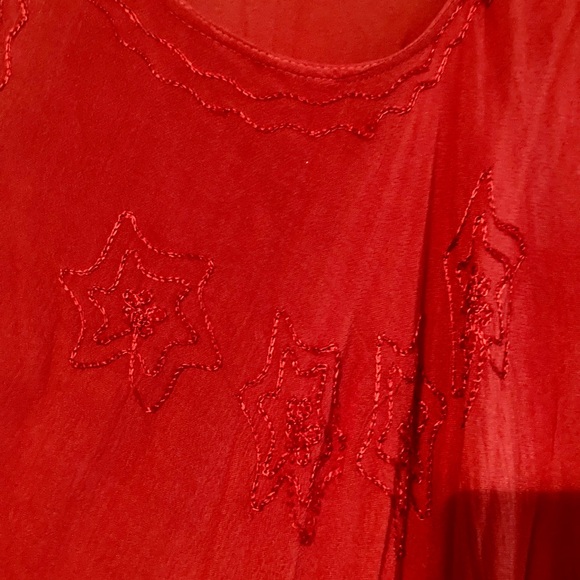 S.R Fashion Red Free Size Sheer Dress - Picture 2 of 5